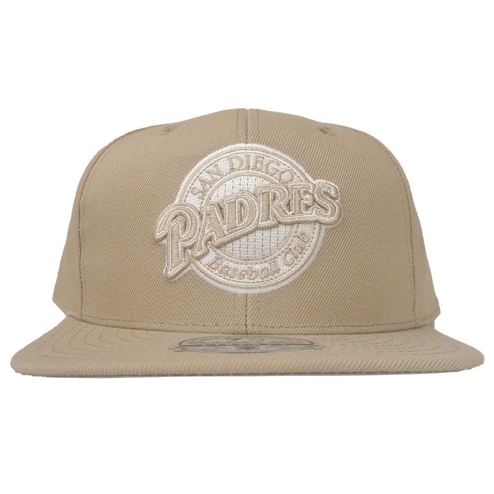 San Diego Padres Mitchell & Ness MLB Fitted 7‎ 3/4 Flatbill Cap Hat Khaki NWT